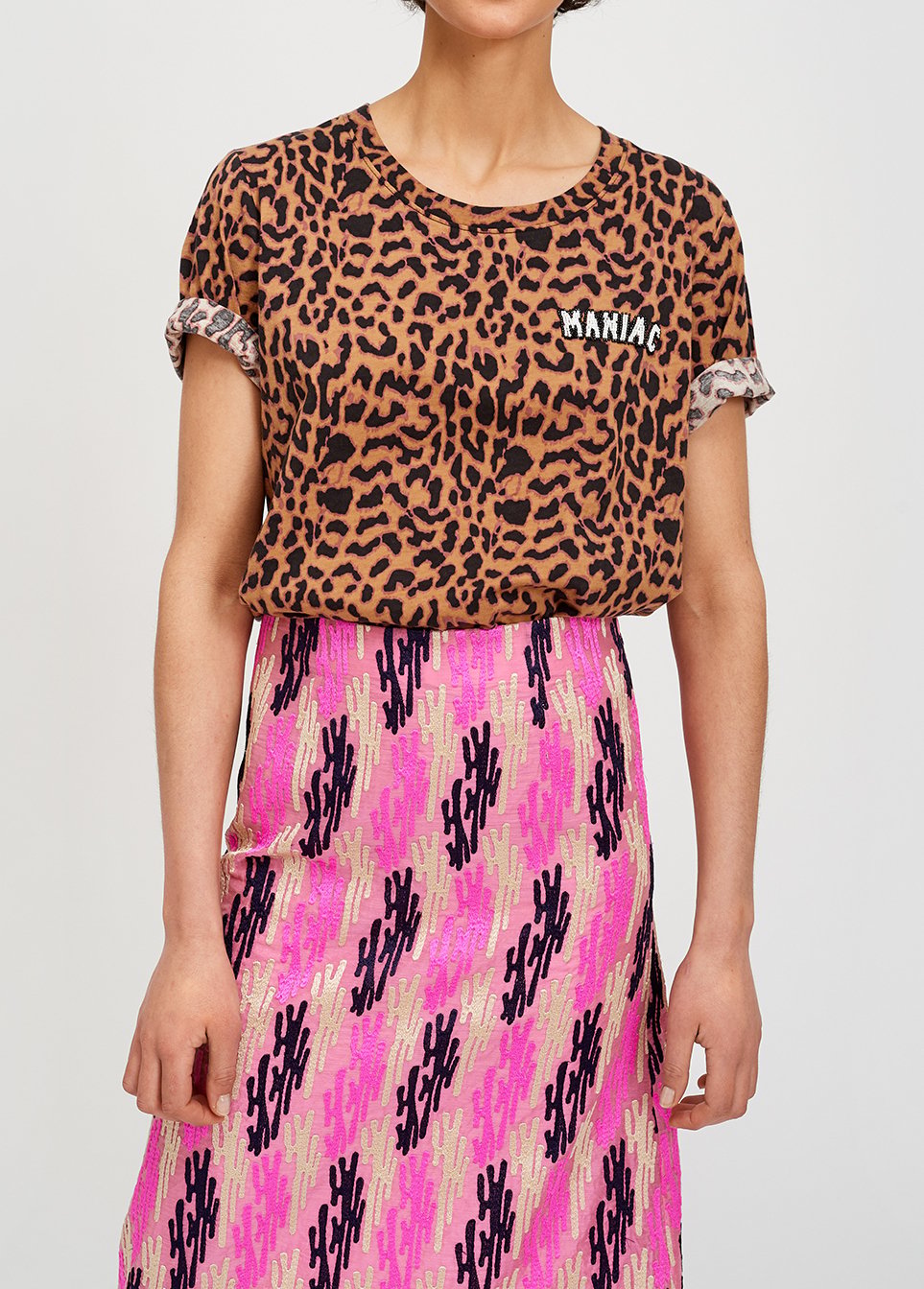Roze a-lijnrok met pailletten RE—SSENTIEL tweedehands photo 7