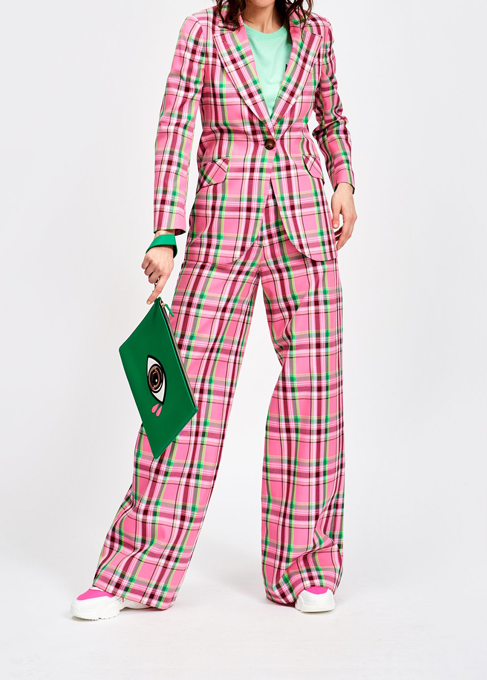 Roze vest met tartanmotief RE—SSENTIEL tweedehands photo 3