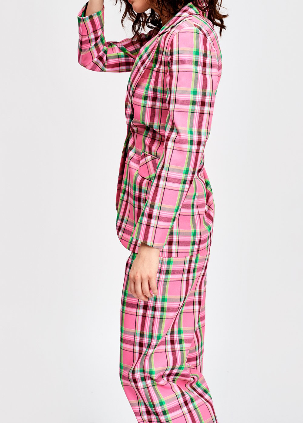 Roze vest met tartanmotief RE—SSENTIEL tweedehands photo 4