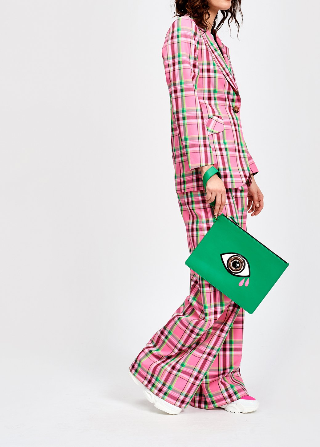 Roze vest met tartanmotief RE—SSENTIEL tweedehands photo 5