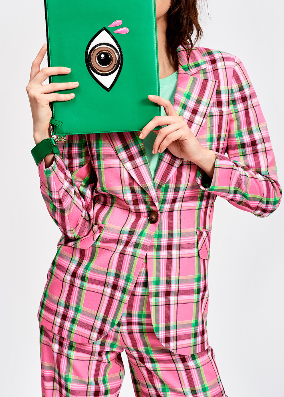 Roze vest met tartanmotief RE—SSENTIEL tweedehands photo 6