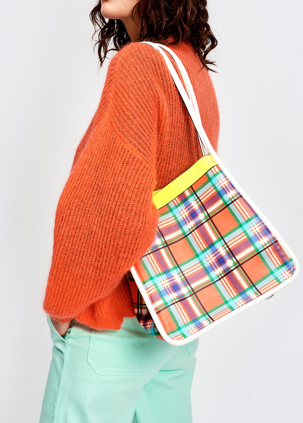 Orange ribbed knit cardigan with mohair RE—SSENTIEL second-hand photo 6