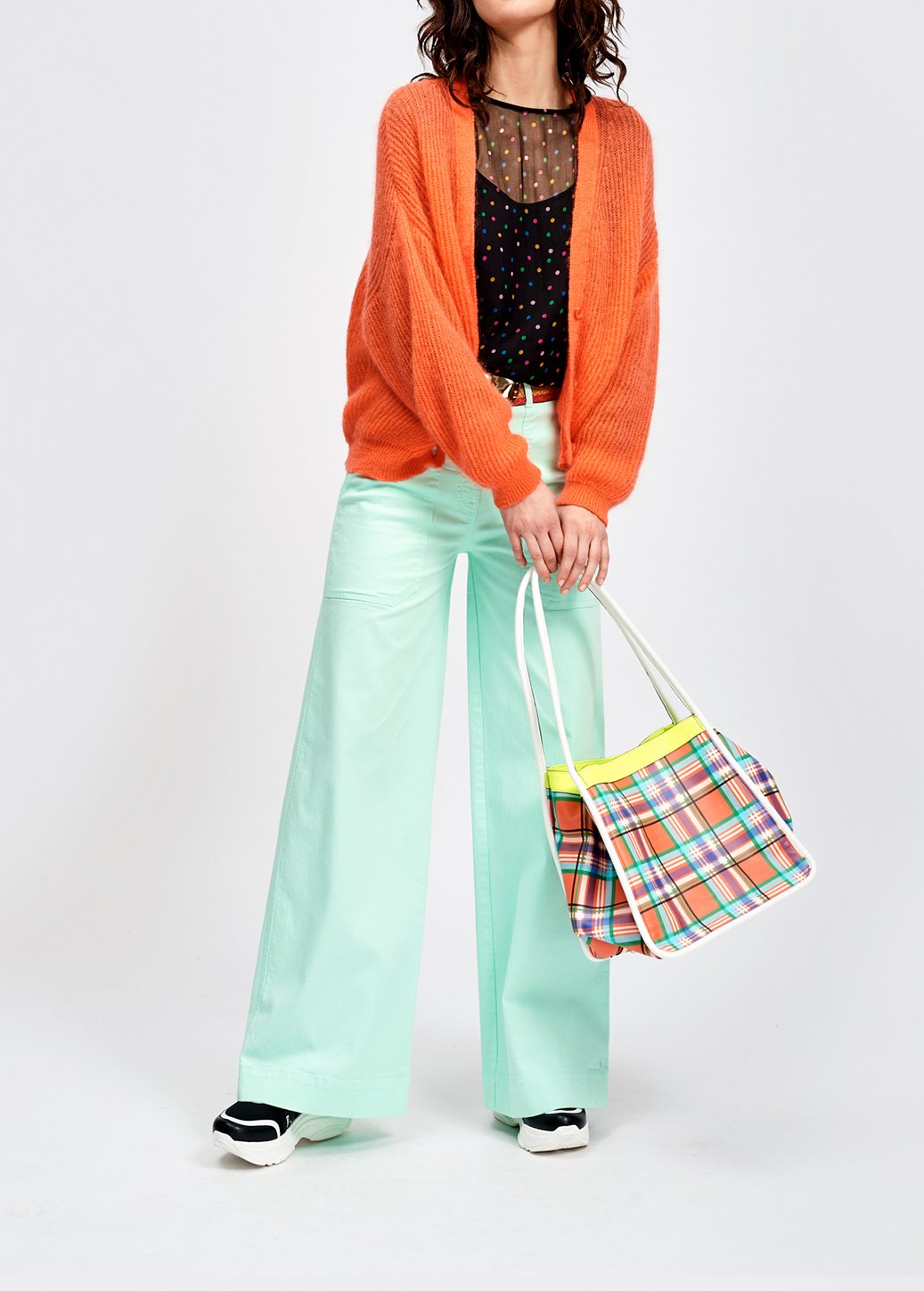 Orange ribbed knit cardigan with mohair RE—SSENTIEL second-hand photo 7