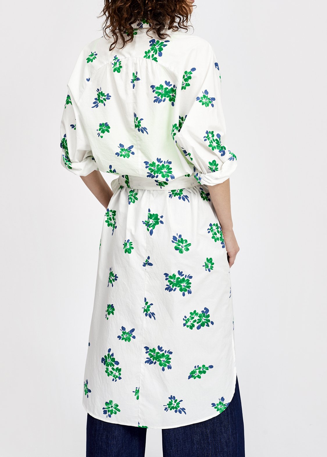 Witte hemdjurk met blauw en groene bloemenprint RE—SSENTIEL tweedehands photo 7