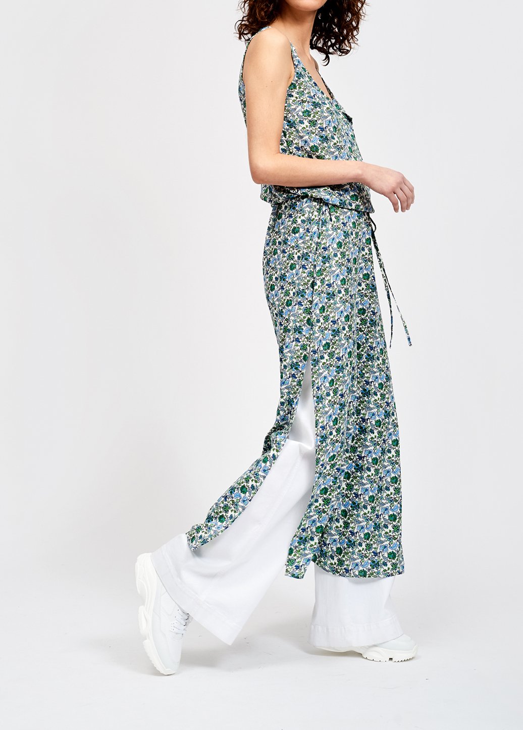 Floral print sleeveless maxi dress with rhinestones RE—SSENTIEL second-hand photo 3