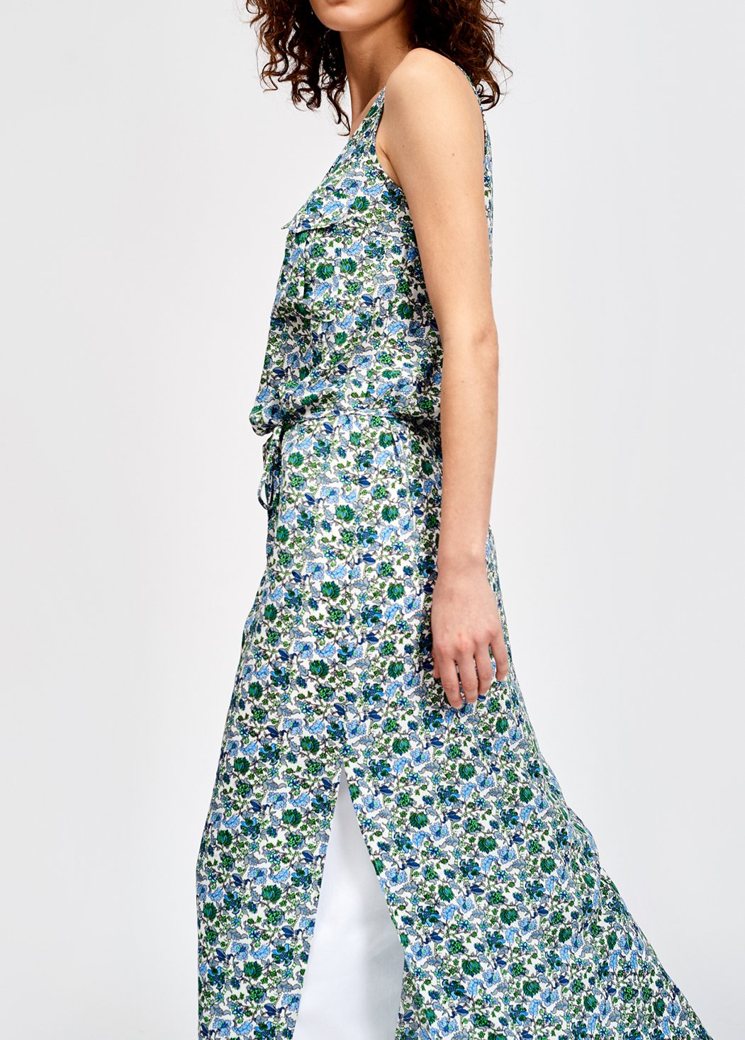 Floral print sleeveless maxi dress with rhinestones RE—SSENTIEL second-hand photo 4