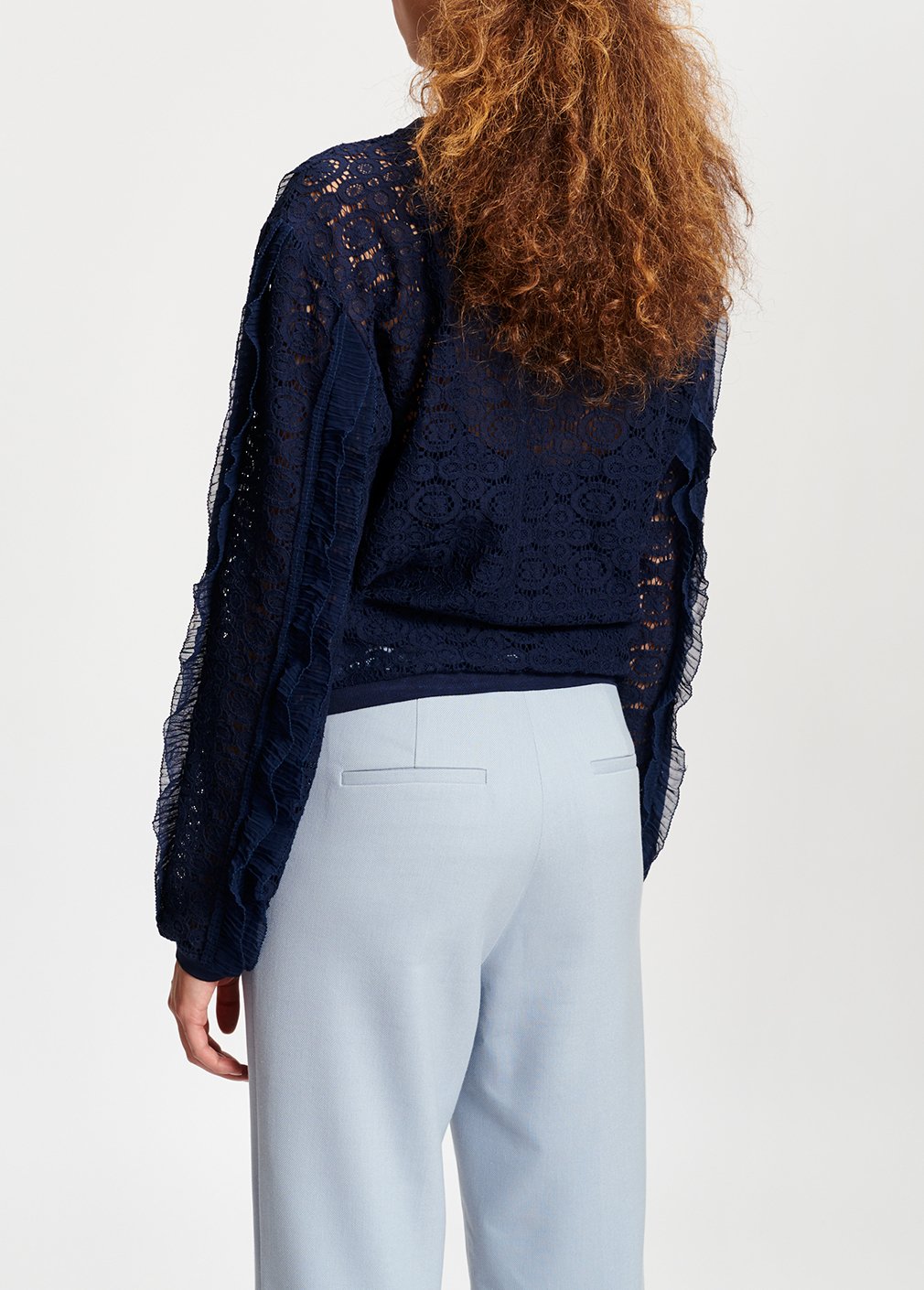 Light blue classic trousers RE—SSENTIEL second-hand photo 7