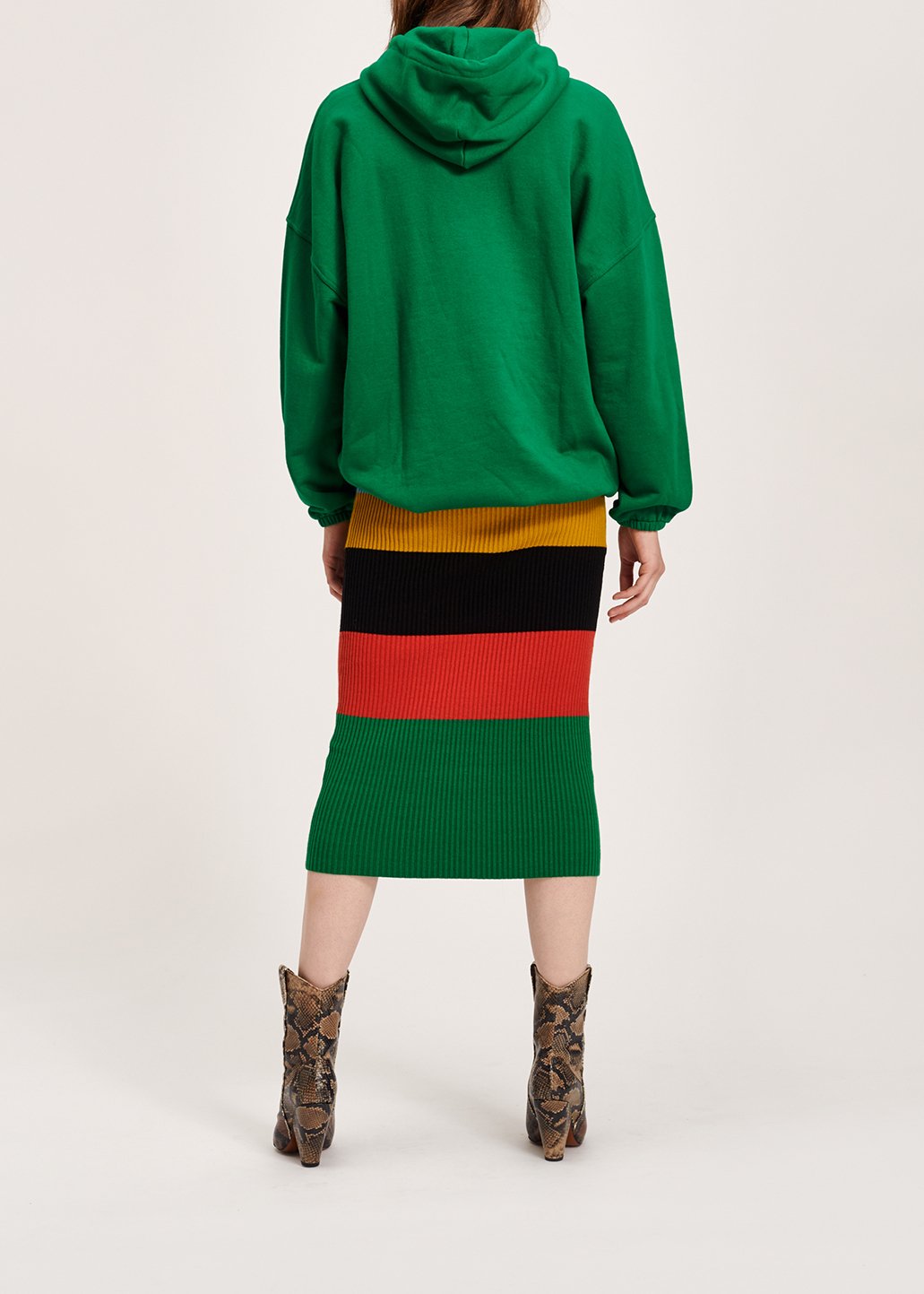 Flesgroene sweater van katoenjersey met 'fury'-print RE—SSENTIEL tweedehands photo 6