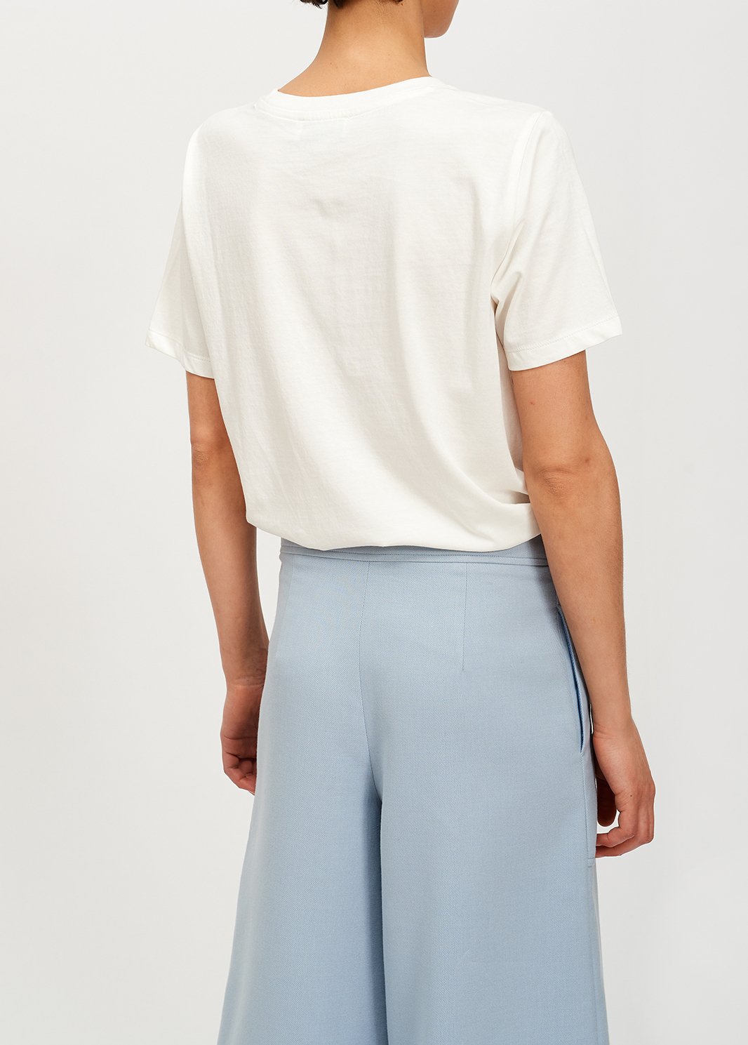 Lichtblauwe cropped broek met wijde pijpen RE—SSENTIEL tweedehands photo 3