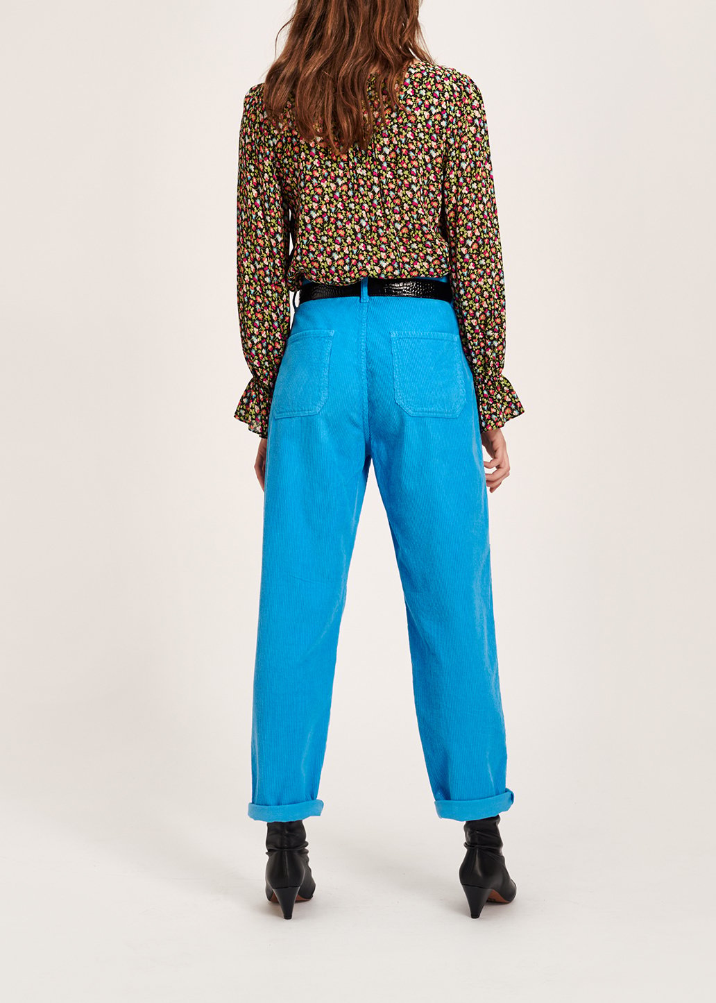 Hemelsblauwe katoen-corduroy broek RE—SSENTIEL tweedehands photo 6