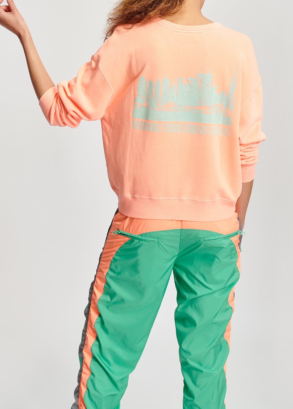 Pantalon de survêtement vert, gris et pêche RE—SSENTIEL seconde main photo 7