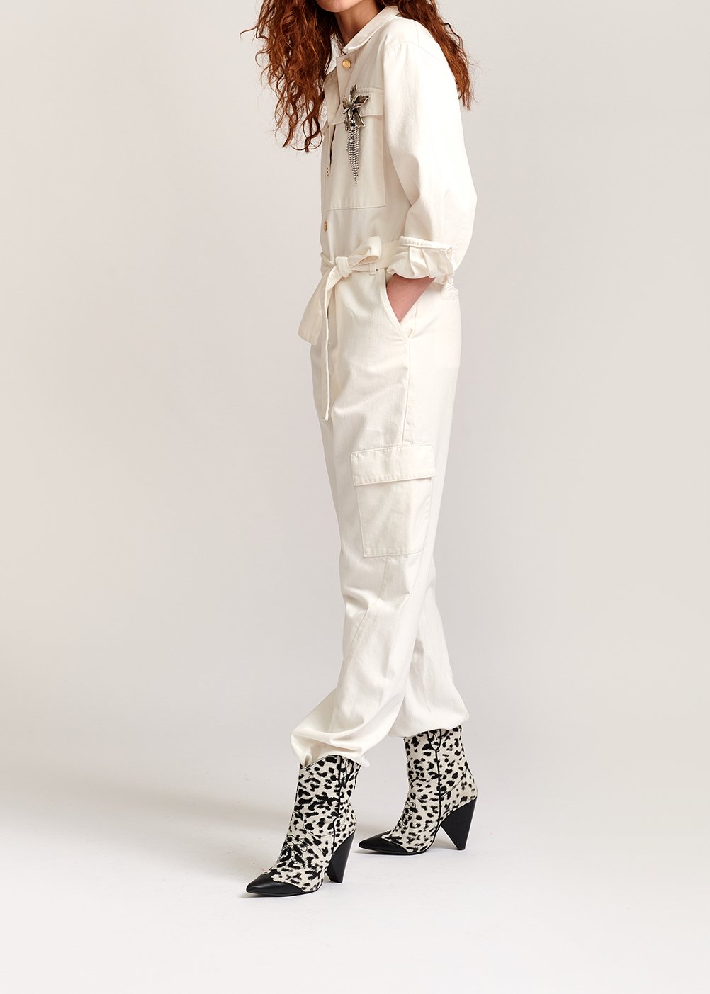 Gebroken witte jeans jumpsuit RE—SSENTIEL tweedehands photo 3