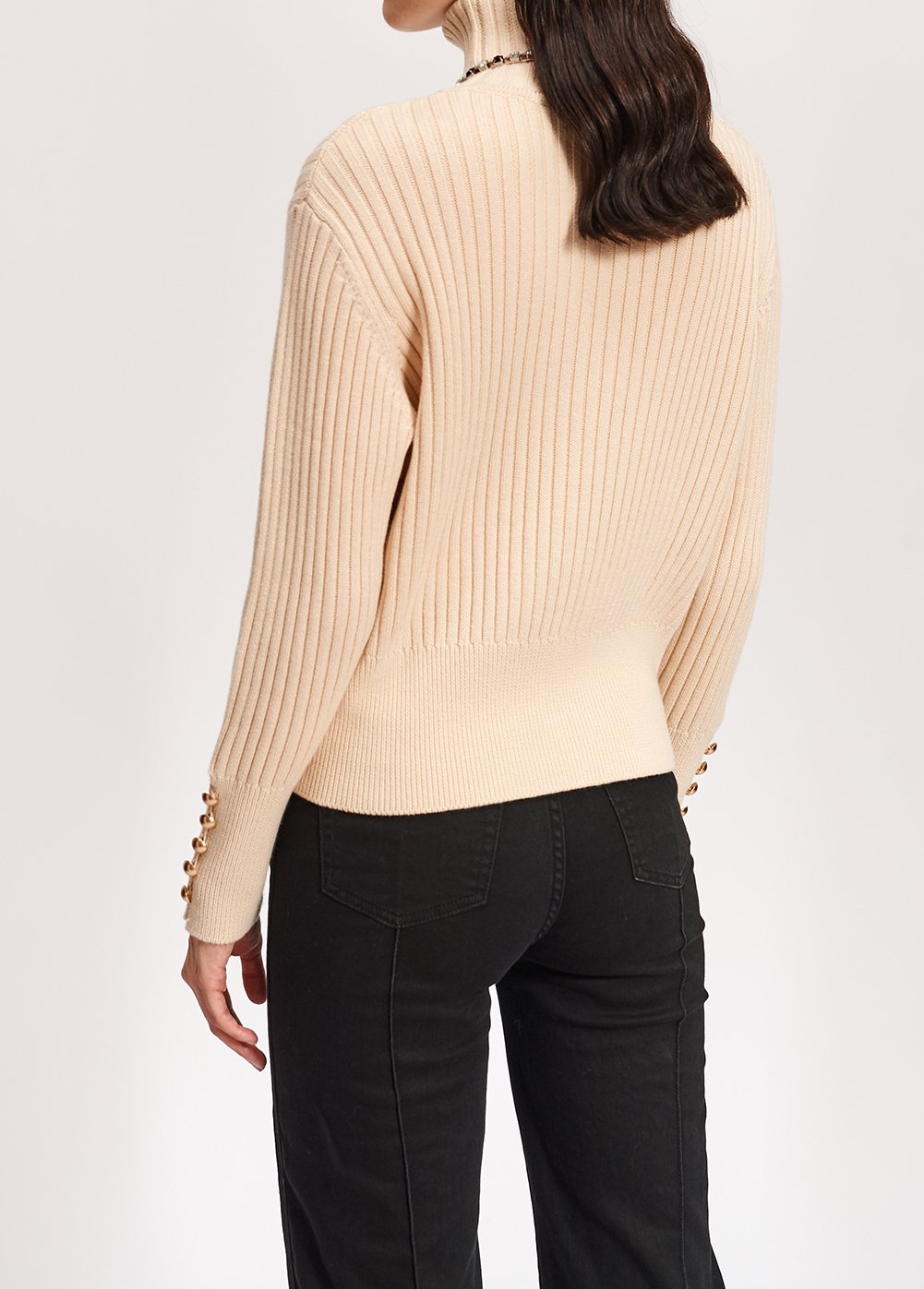 Off-white cotton and wool-blend turtleneck sweater RE—SSENTIEL second-hand photo 4