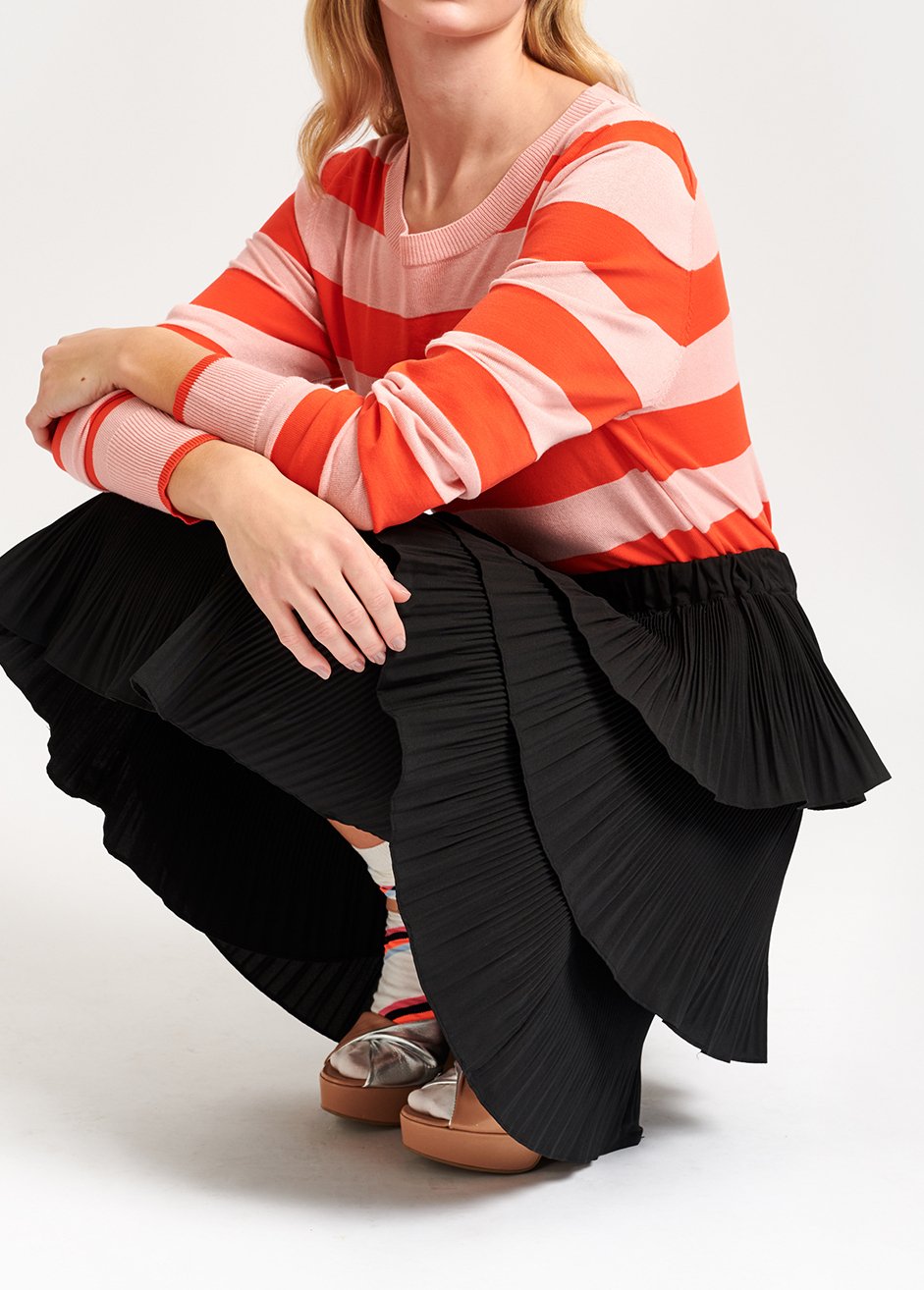 Pull à  rayures rose clair et orange RE—SSENTIEL seconde main photo 5