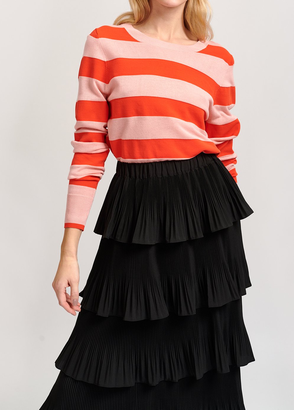 Pull à  rayures rose clair et orange RE—SSENTIEL seconde main photo 6