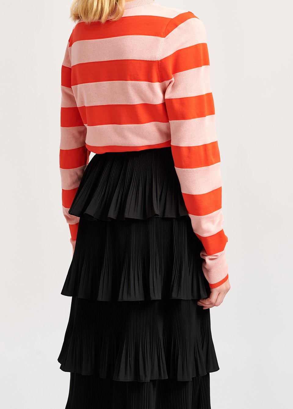 Pull à  rayures rose clair et orange RE—SSENTIEL seconde main photo 8