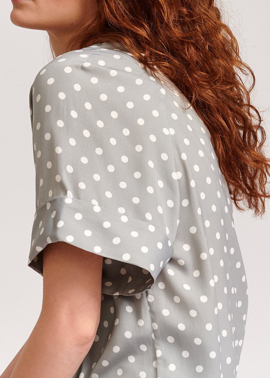 Grey polka dot top RE—SSENTIEL second-hand photo 3