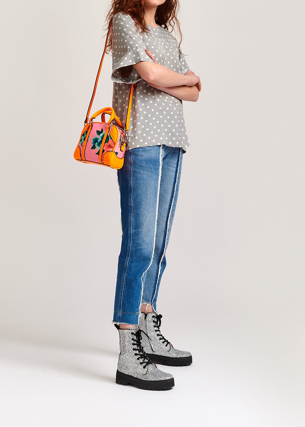 Grey polka dot top RE—SSENTIEL second-hand photo 5