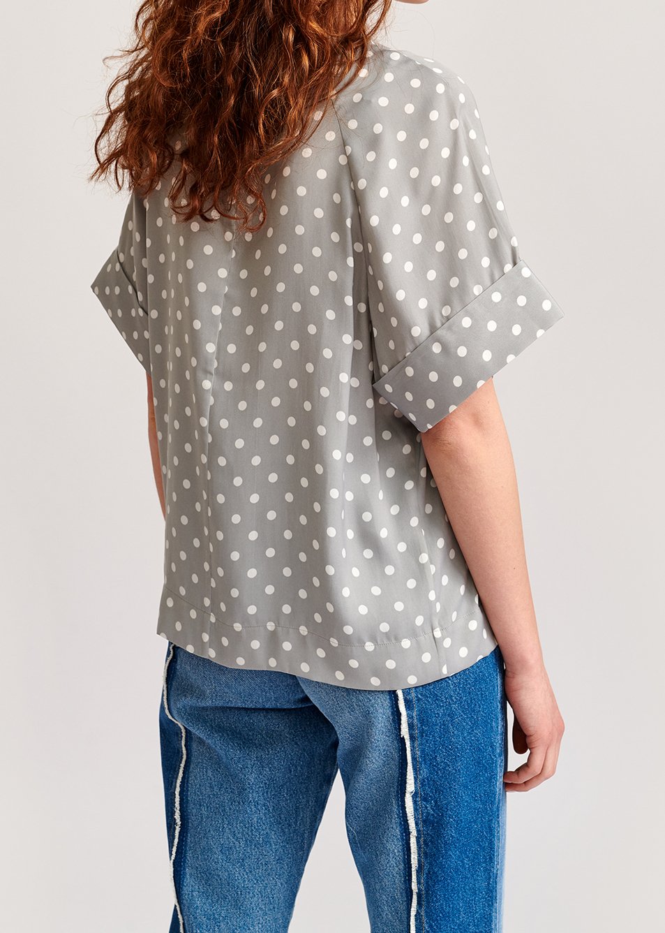 Grey polka dot top RE—SSENTIEL second-hand photo 6