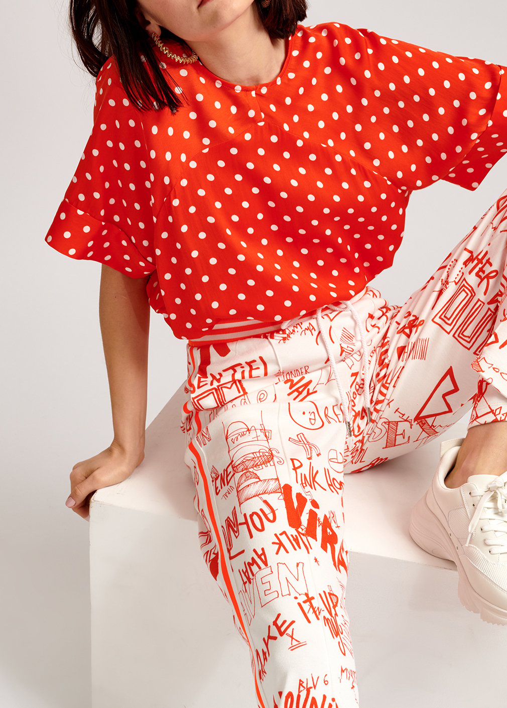 Red polka dot top RE—SSENTIEL second-hand photo 3