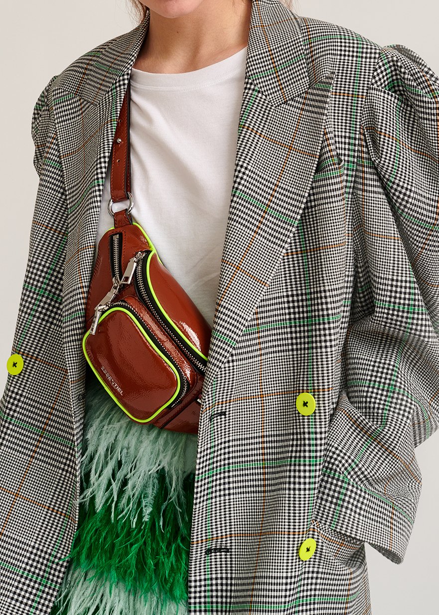 Off-white plaid double-breasted blazer RE—SSENTIEL second-hand photo 4
