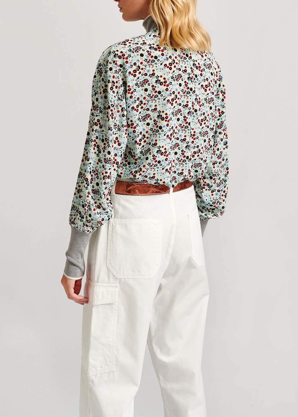Pantalon treillis blanc cassé en coton RE—SSENTIEL seconde main photo 8