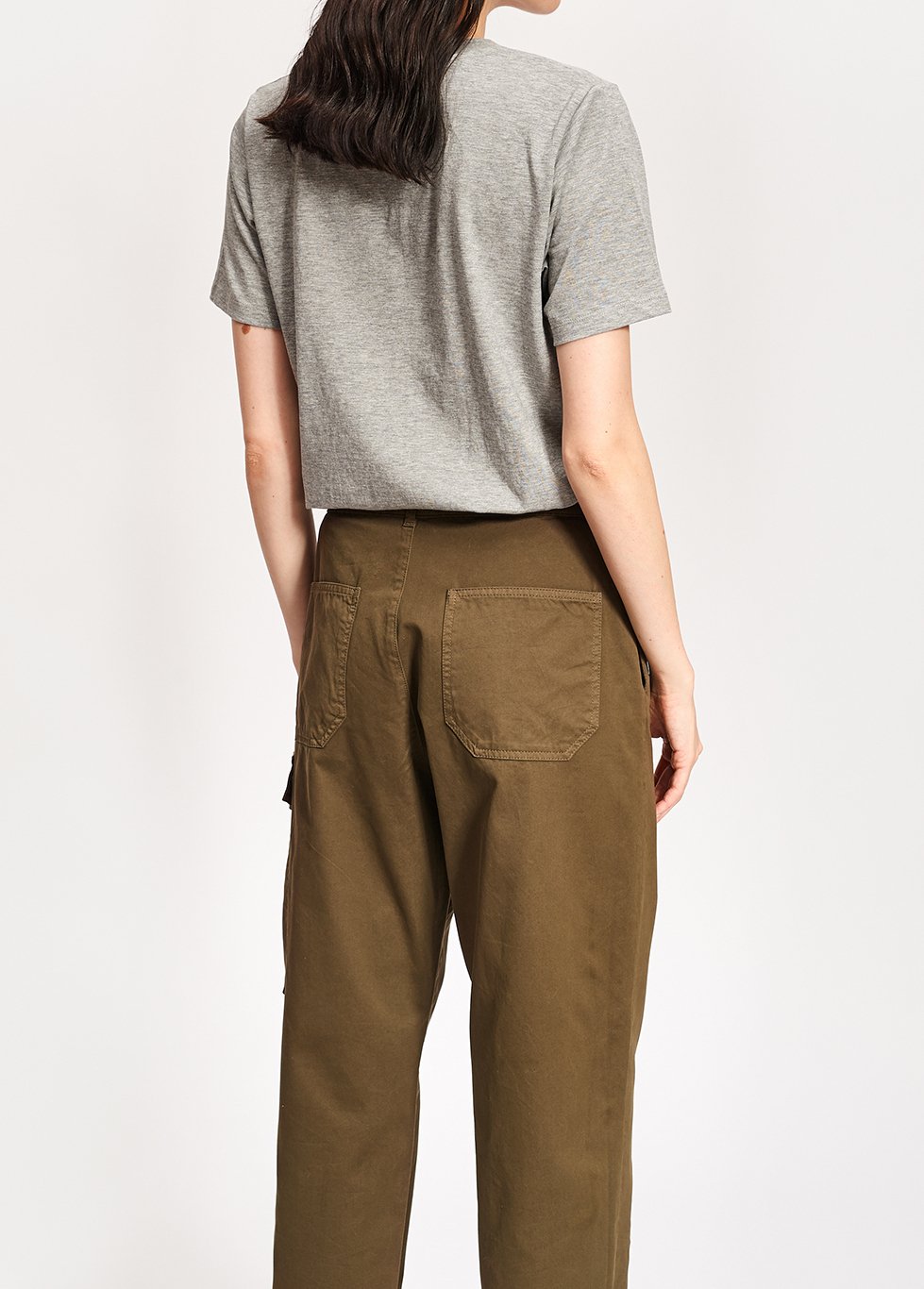 Pantalon treillis vert armé en coton RE—SSENTIEL seconde main photo 8