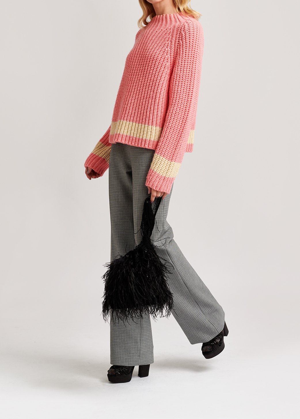 Klassieke grijze broek met pied-de-poule RE—SSENTIEL tweedehands photo 4