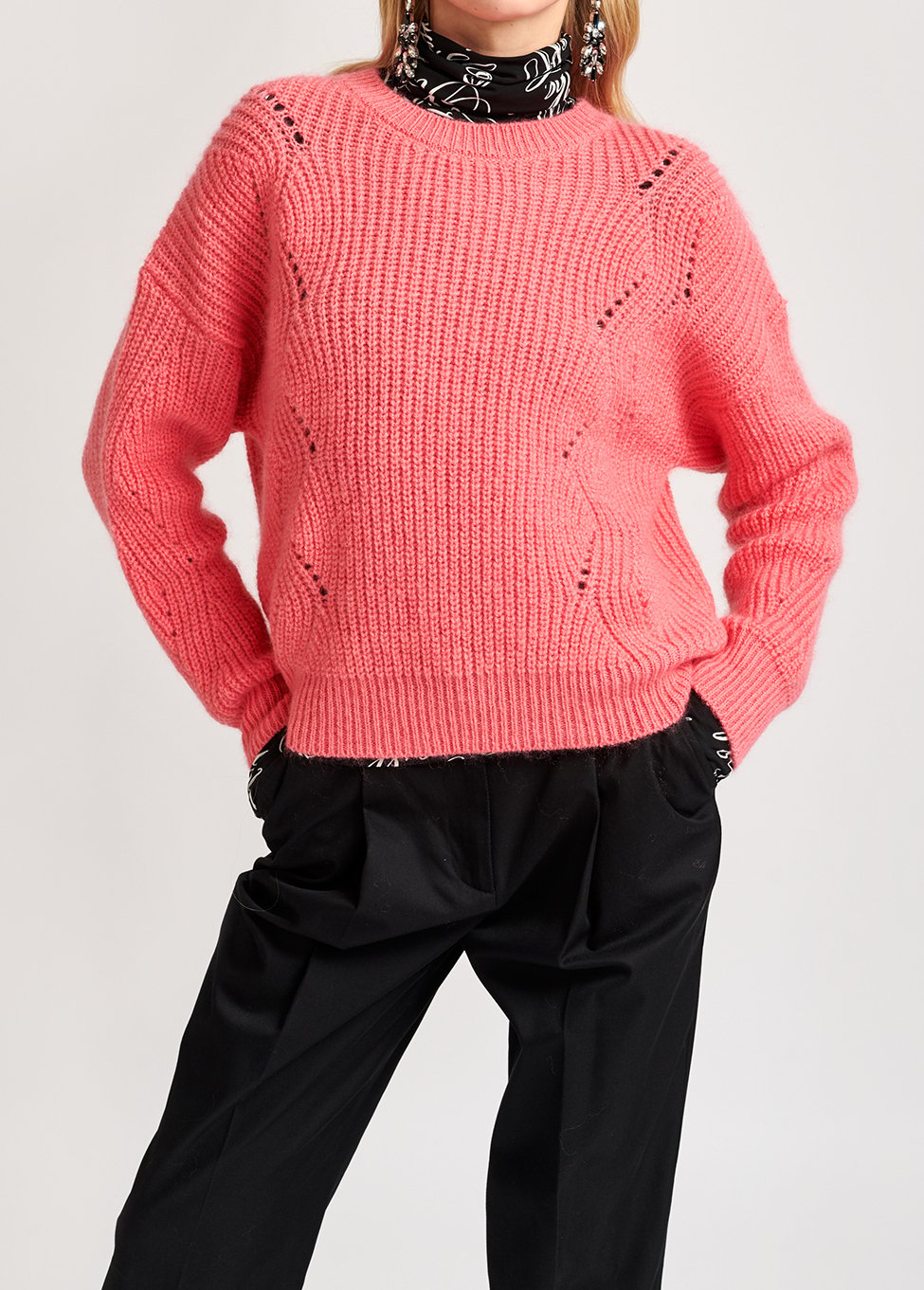 Pull côtelé rose en mélange de mohair RE—SSENTIEL seconde main photo 5