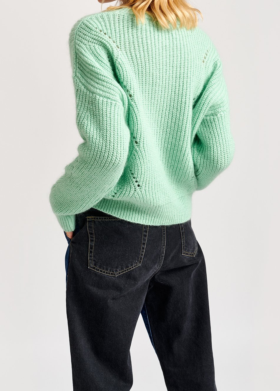 Mint green ribbed mohair-blend sweater RE—SSENTIEL second-hand photo 6
