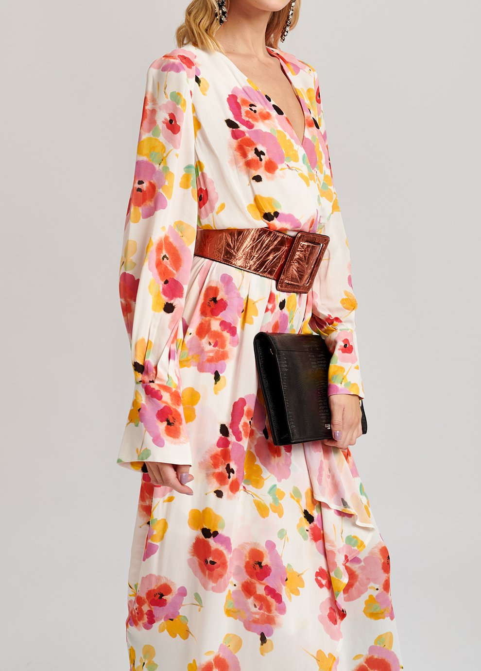 Robe midi blanc cassé à  imprimé floral RE—SSENTIEL seconde main photo 5