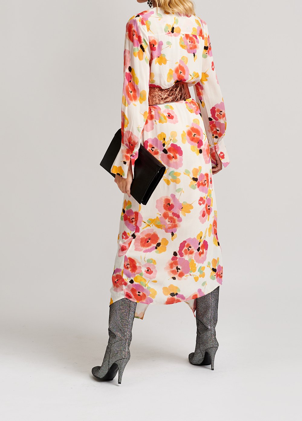 Robe midi blanc cassé à  imprimé floral RE—SSENTIEL seconde main photo 6