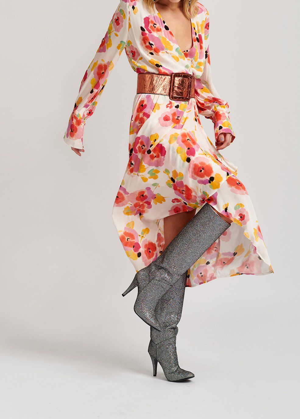 Robe midi blanc cassé à  imprimé floral RE—SSENTIEL seconde main photo 7