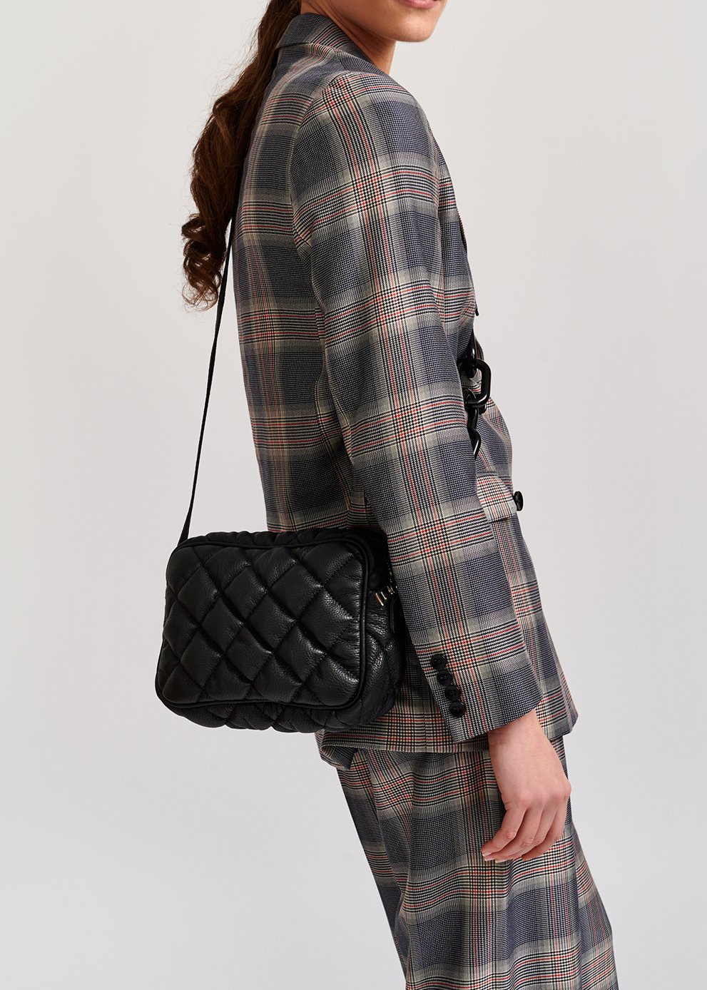 Grey plaid double-breasted blazer RE—SSENTIEL second-hand photo 7