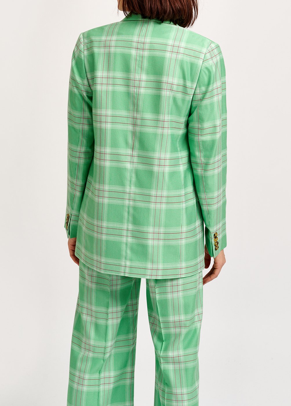 Green plaid double-breasted blazer RE—SSENTIEL second-hand photo 6