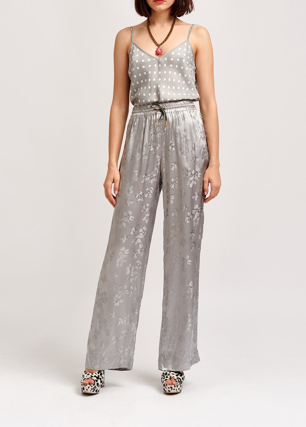 Grey polka dot camisole RE—SSENTIEL second-hand photo 4