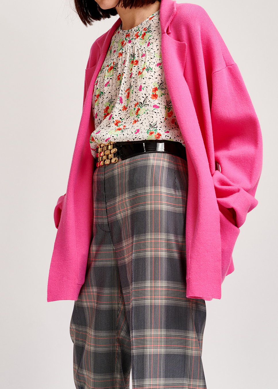 Cardigan rose fluo oversize RE—SSENTIEL seconde main photo 3