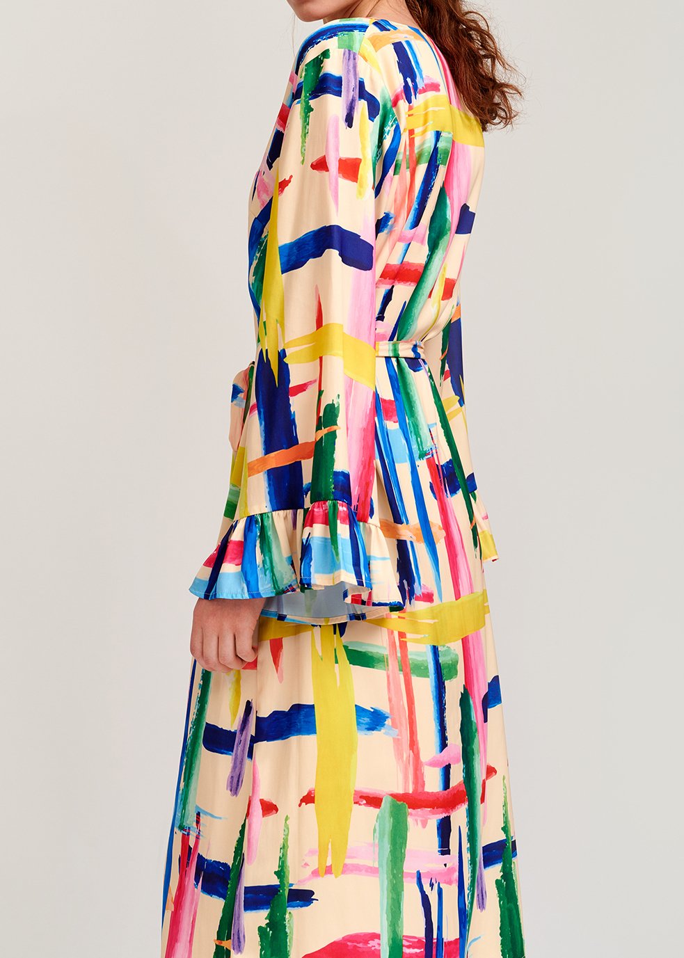 Robe midi à  rayures graphiques avec ceinture RE—SSENTIEL seconde main photo 6
