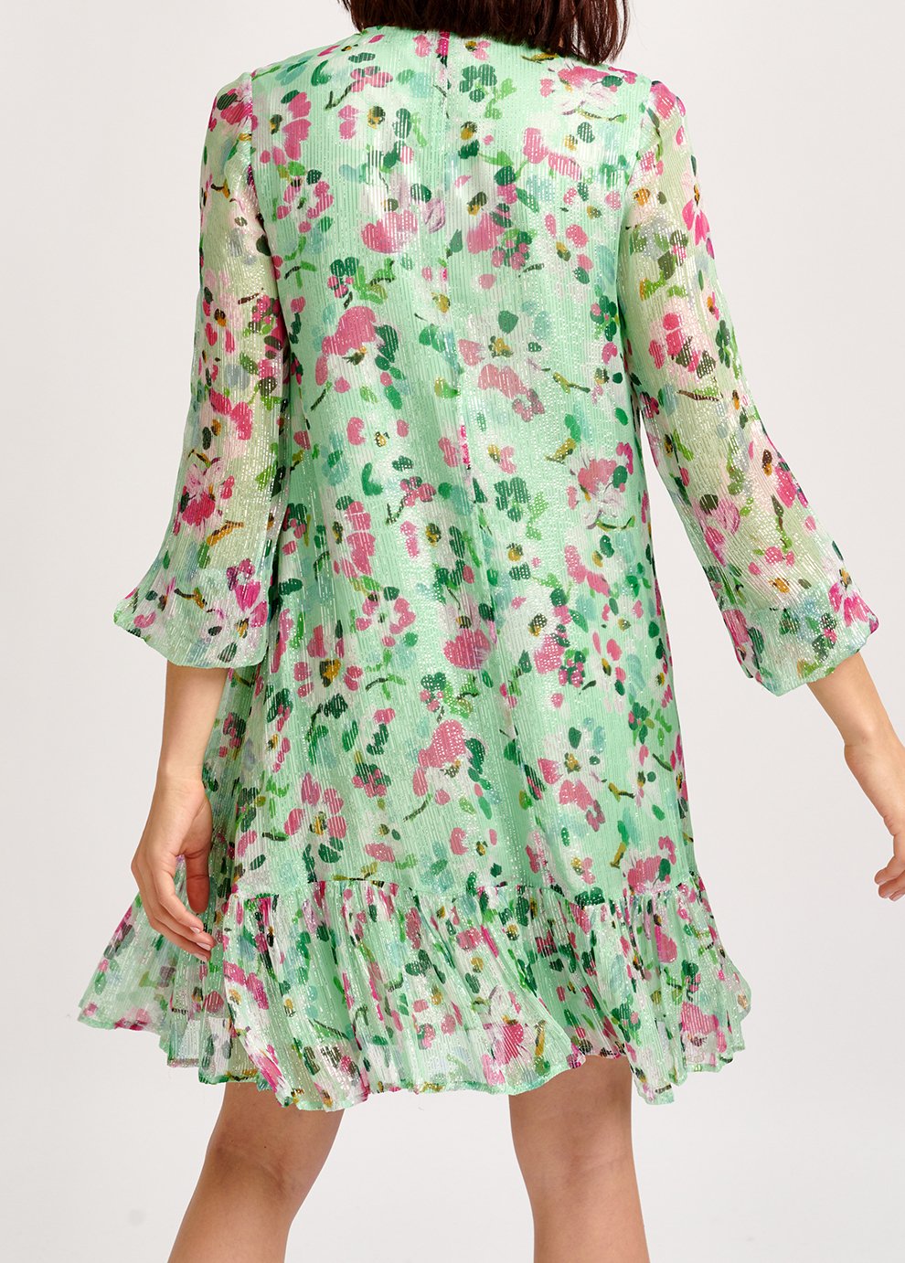 Mint green floral-print a-line dress RE—SSENTIEL second-hand photo 4