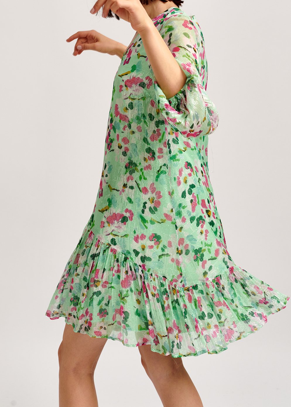 Mint green floral-print a-line dress RE—SSENTIEL second-hand photo 6