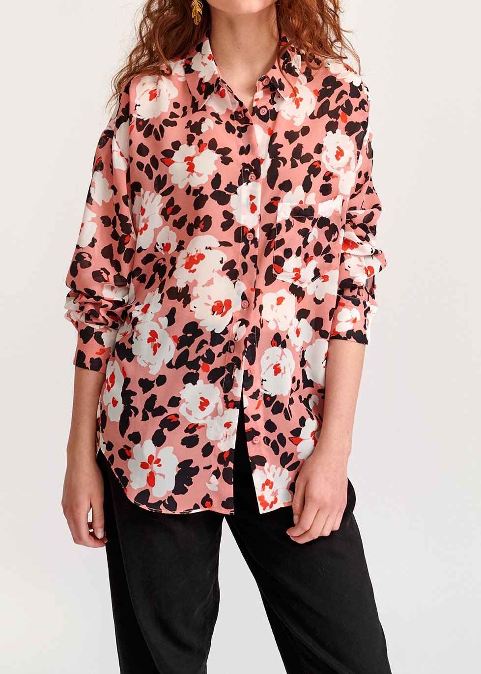 Roze hemd met bloemenprint RE—SSENTIEL tweedehands photo 3