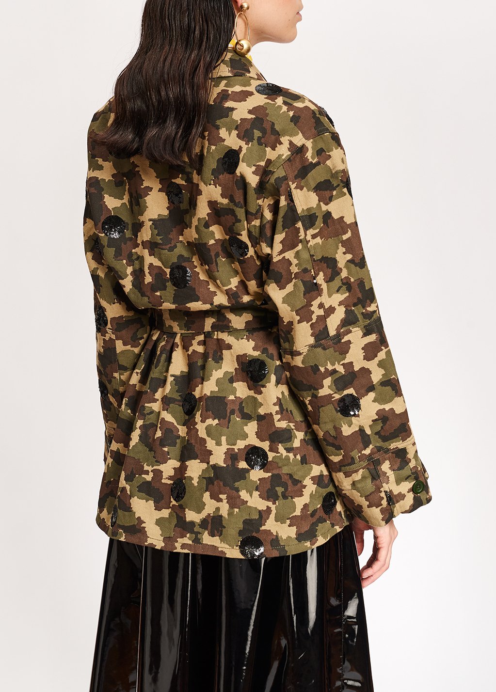 Katoenen jas met camouflageprint en zwarte stippen RE—SSENTIEL tweedehands photo 5