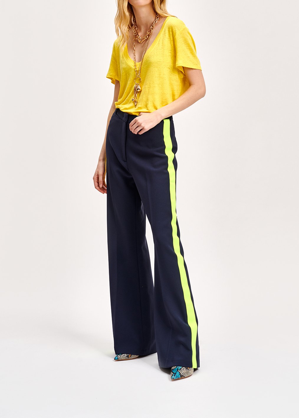 Yellow linen v-neck t-shirt RE—SSENTIEL second-hand photo 7
