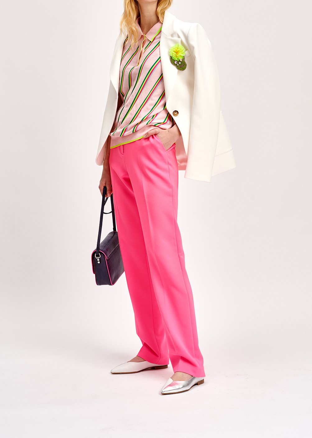 Neonroze broek met rechte pijpen RE—SSENTIEL tweedehands photo 3