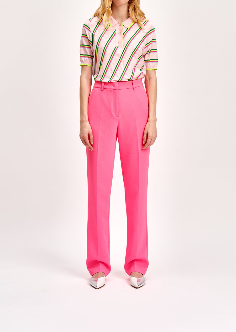 Neonroze broek met rechte pijpen RE—SSENTIEL tweedehands photo 5