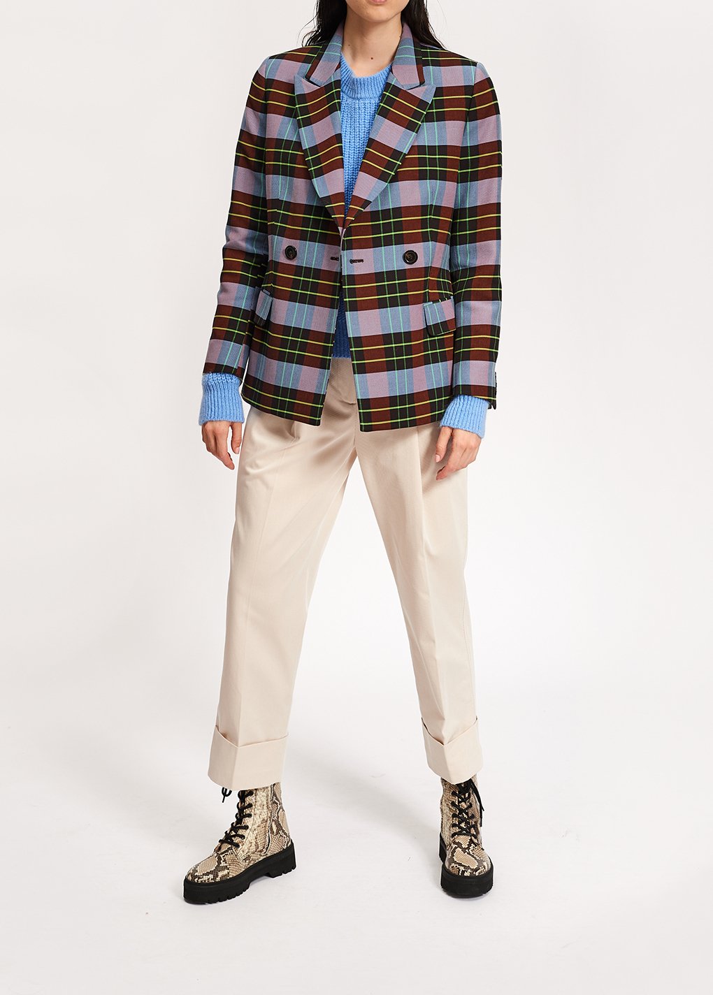 Beige cotton-blend straight-leg pants RE—SSENTIEL second-hand photo 4