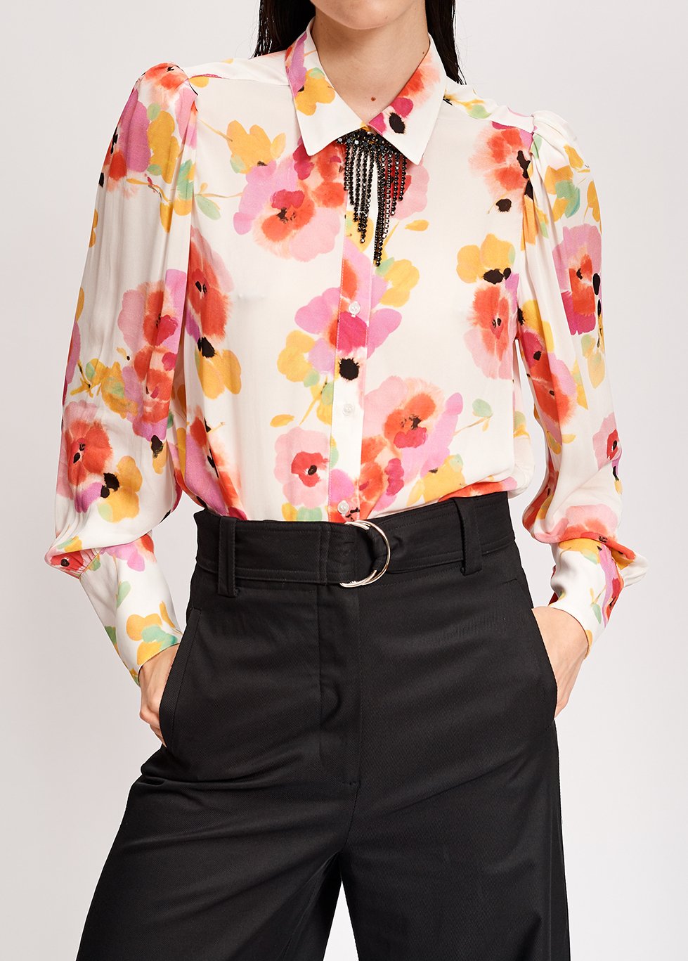 Off-white floral-print shirt RE—SSENTIEL second-hand photo 3