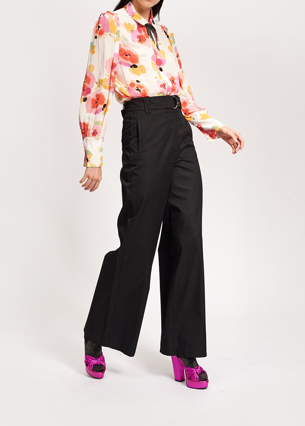 Off-white floral-print shirt RE—SSENTIEL second-hand photo 4