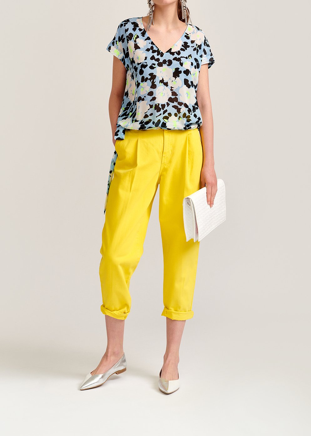 Light blue floral-print top RE—SSENTIEL second-hand photo 5