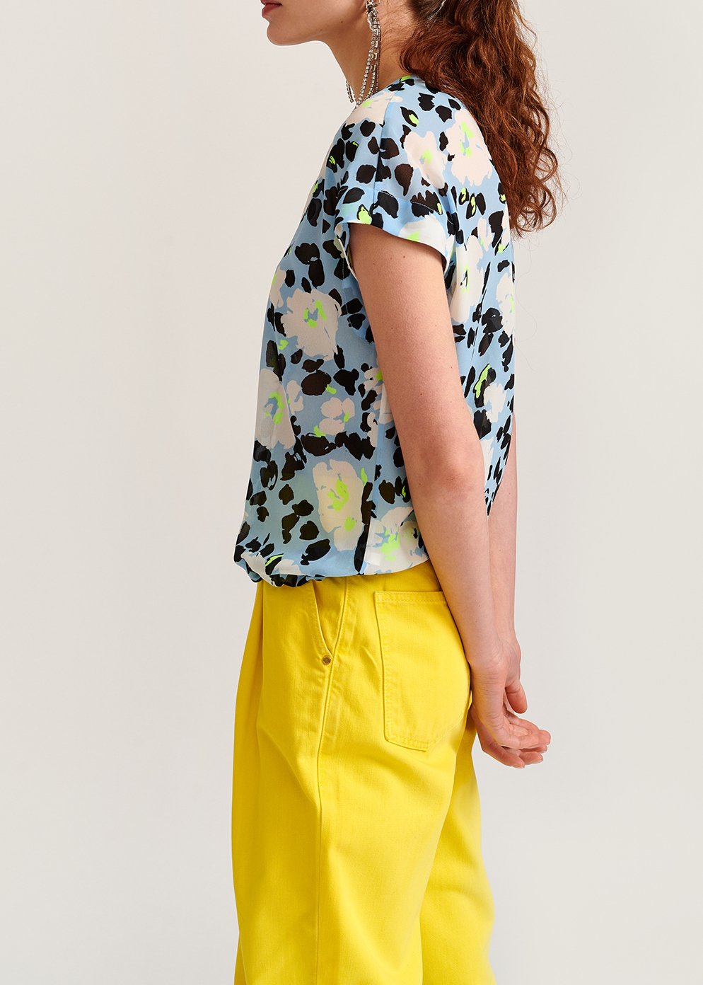 Light blue floral-print top RE—SSENTIEL second-hand photo 6